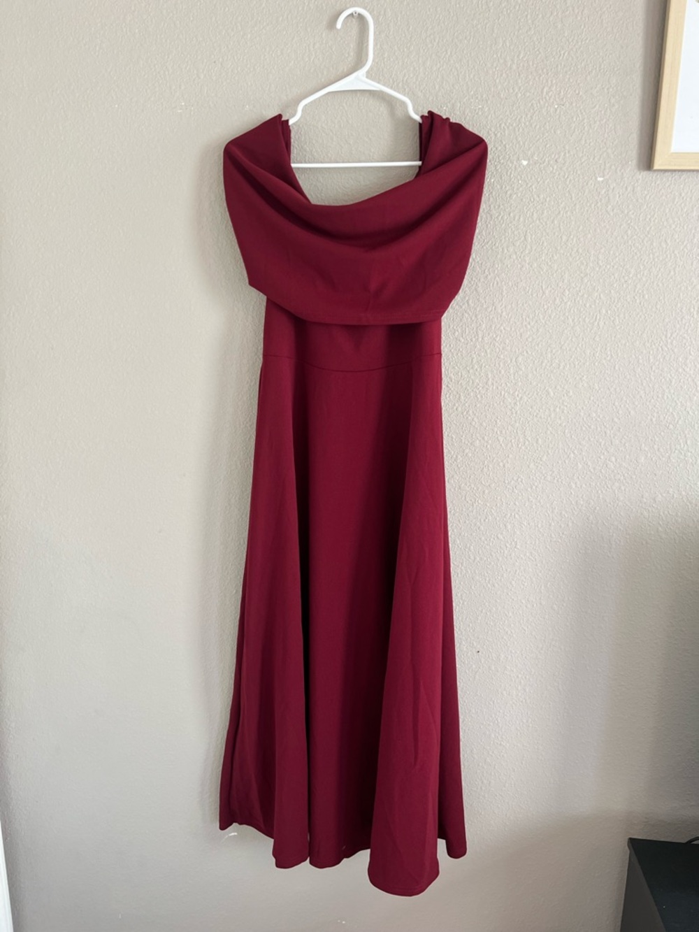 SHEIN Off-Shoulder Burgundy Evening Gown